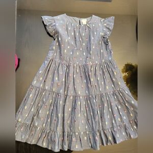 J. Crew / Crewcuts Denim Metallic Patch Dress s:12